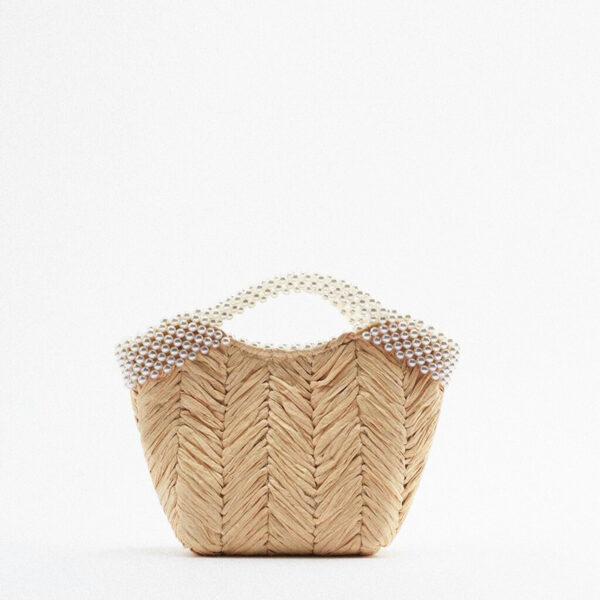 Woven Bag Handbag Pearl Straw