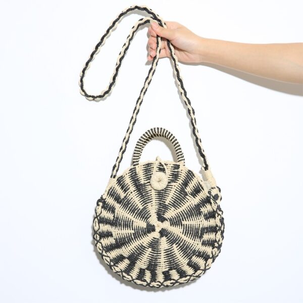 Two-color Straw Messenger Casual Women's Small Woven Bag