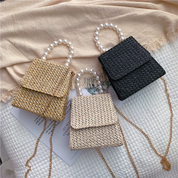 Women's bags with chains woven