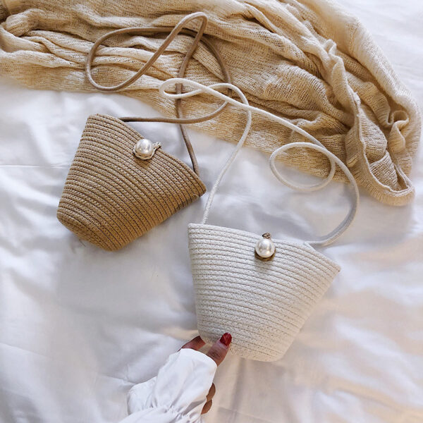 New style Korean bucket leisure one-shoulder straw bag