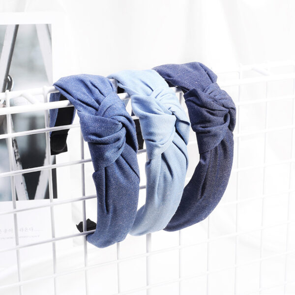 Denim art knotted headband