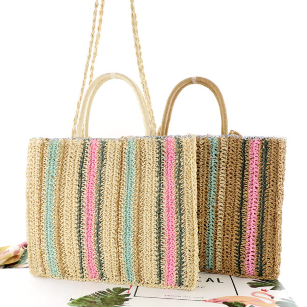 Colorful paper rope straw bag