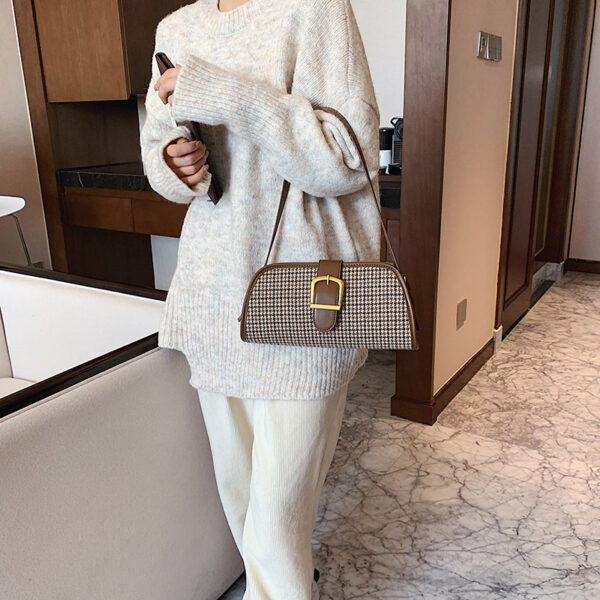 Fashion Lattice Children's Bag, Western Style Single Shoulder Messenger Bag