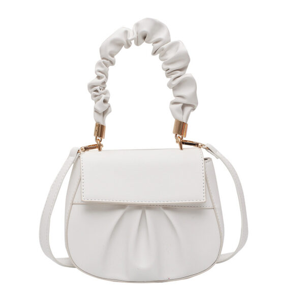 Pleated retro portable diagonal bag