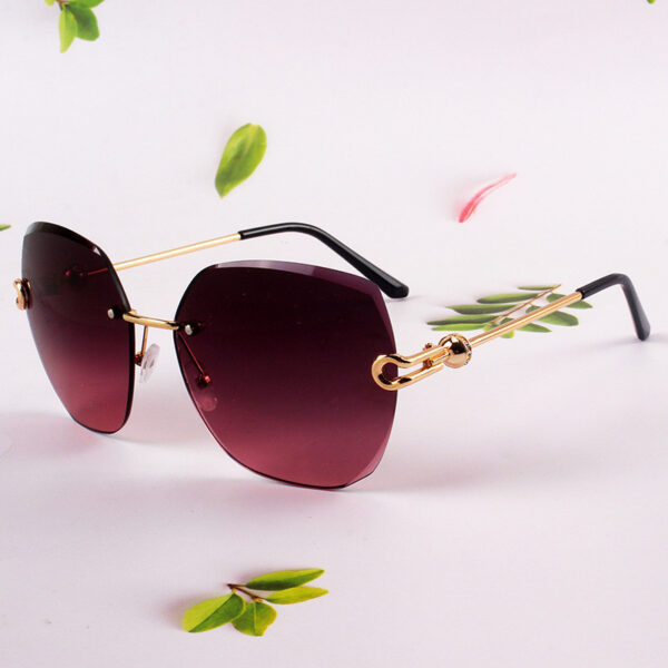 Planet-shaped Rimless Cut-edge Sunglasses