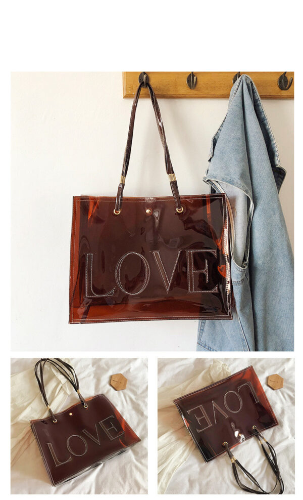 Letter Jelly Bag Large-capacity Fashionable Single Shoulder Bag