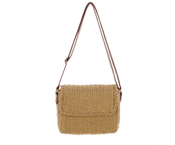 Envelope Type Magnetic Buckle Straw Woven Bag Woven Bag Shoulder Diagonal Female Bag