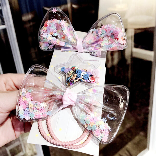 Flow Sofa Clip Bow Star Transparent Hairpin