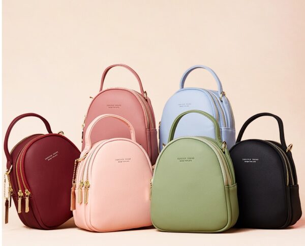 Solid color ladies bag ladies small backpack