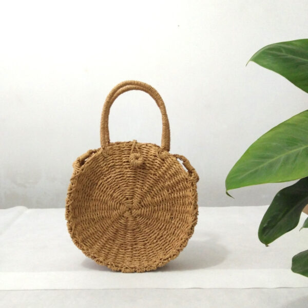 Large trumpet rattan bag new straw bag handbags rattan bag shoulder beach weaving female round cake bag