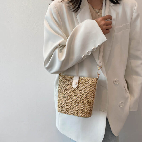 Casual Fashion Woven Bucket Bag