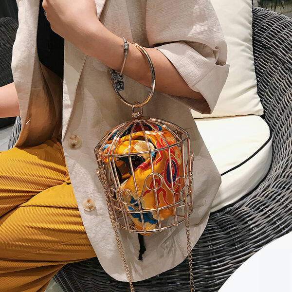 Cross-border bags niche design women's bag new Korean ethnic style birdcage bag chain shoulder messenger bag fashion
