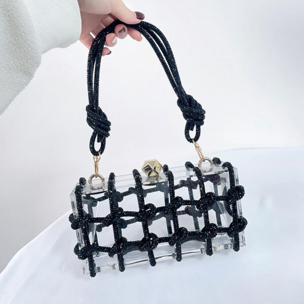 Women's Fashion Drawstring Acrylic Handbag