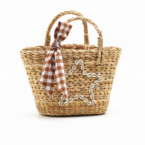 Shell five-star gourd straw bag