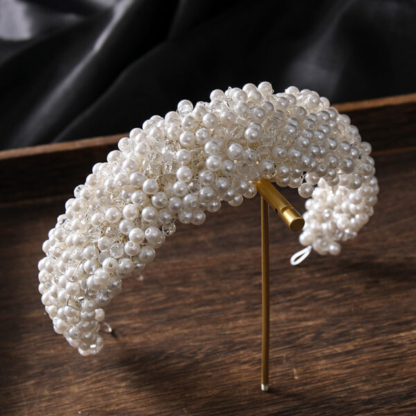 Pearl Hairband Tiara Hand Braided Twist Beads