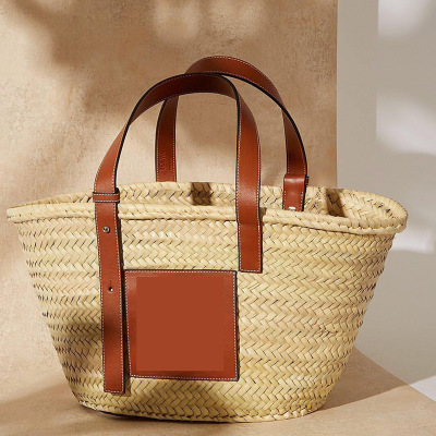 Straw bag big brand same style vegetable basket