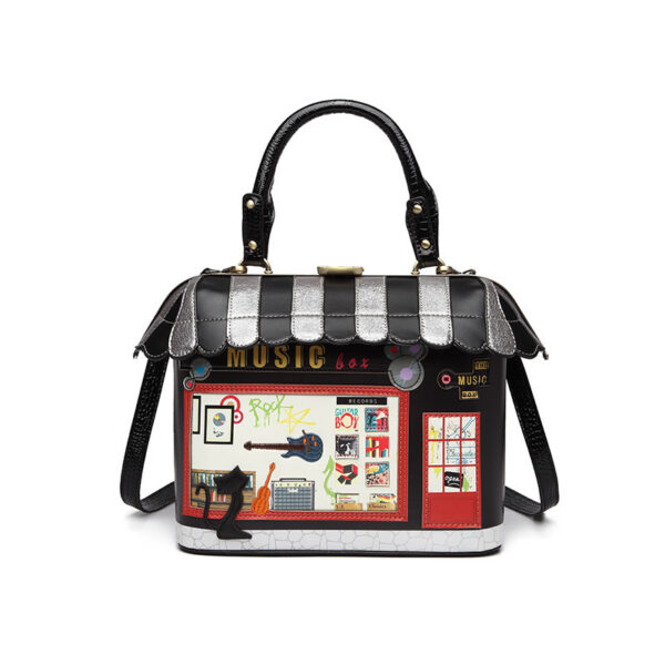 Printed small house handbag