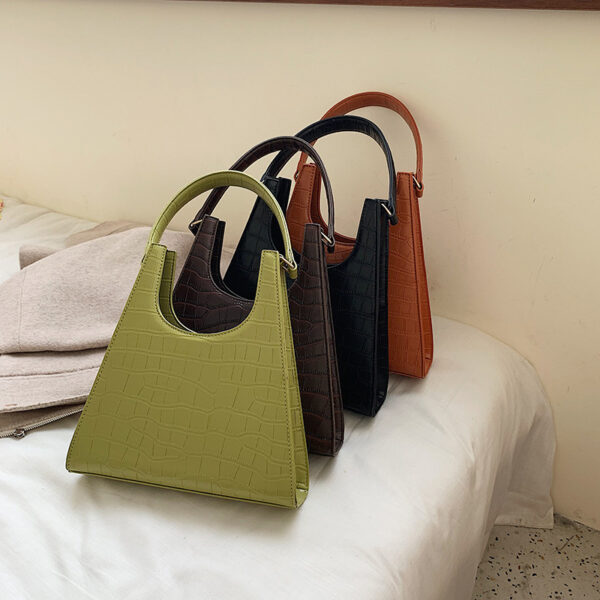 Triangle Alligator Embossed handbag