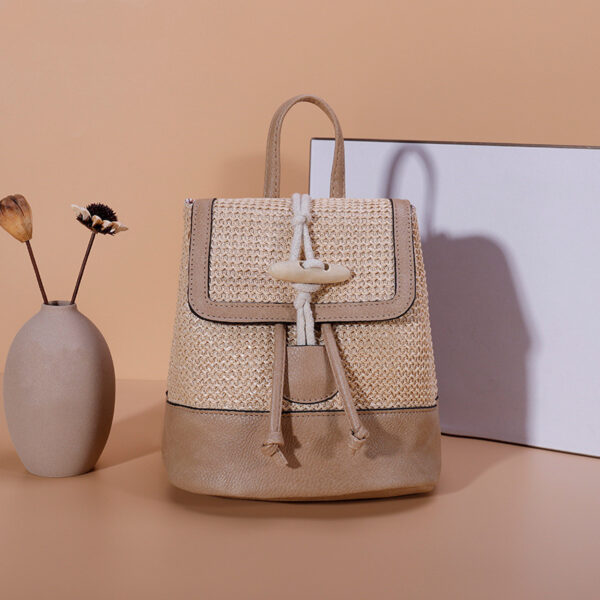 New Style Bucket Bag PP Straw Braided Horn Buckle Decoration