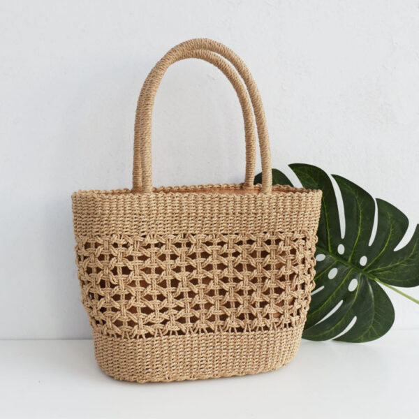 Women's Straw Woven Hollow Hand-held Woven Bag