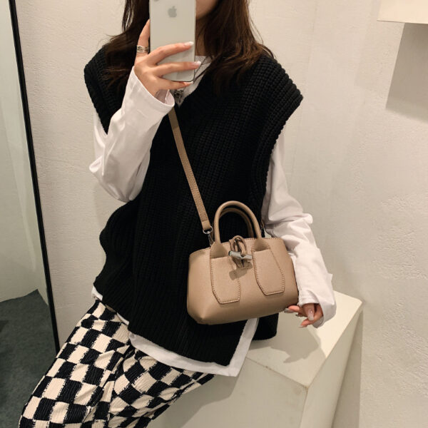 Hand-held Daily Commuting Pure Color PU Female Bag