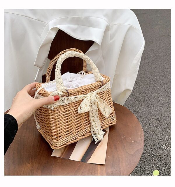 Pearl Handbag Texture Western Style Straw Woven Bag