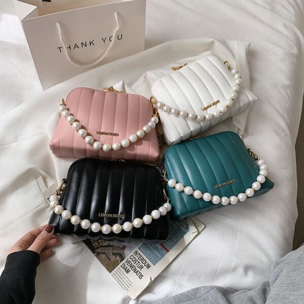 Vertical Shell Bag Beaded Chain Personality