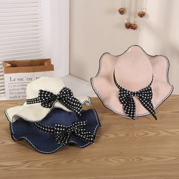 New Summer Women's Bow Knitting Straw Hat