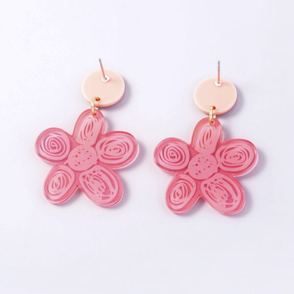 Colorful Sunflower Graffiti Acrylic Flower Earrings Female Accessories