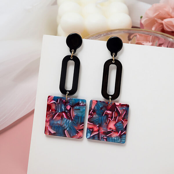 European And American Ethnic Style Acrylic Acetate Plate Geometric Earrings