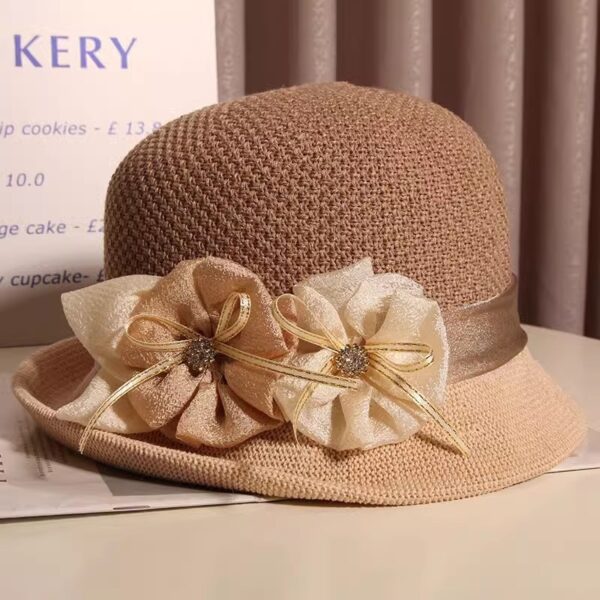 Women's Summer Retro British Sweet Flowers Bucket Hat