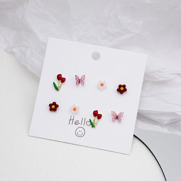 Silver Needle Color Tulip Butterfly Set