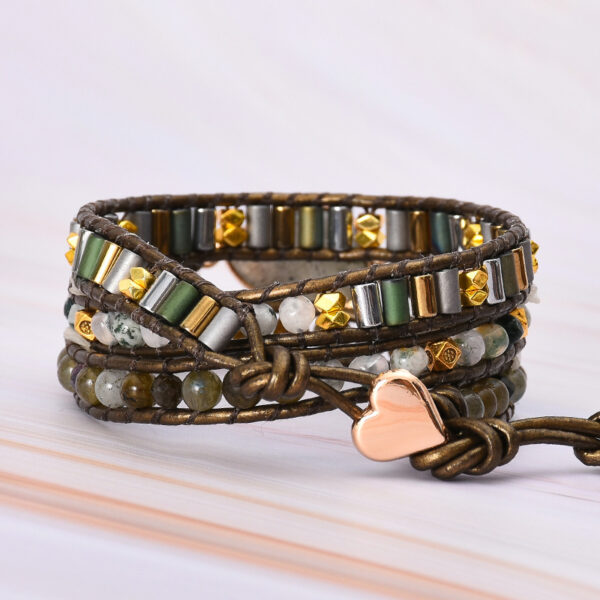 Water Drop-shaped Flash Stone Agate Hand-woven