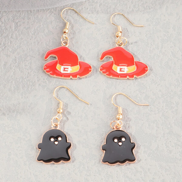 Personalized Simple Alloy Drop Oil Hat Ghost Halloween Earrings