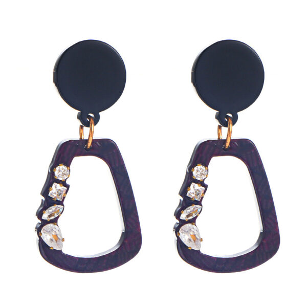 Acrylic Acetate Earrings Women's Rectangular Diamond