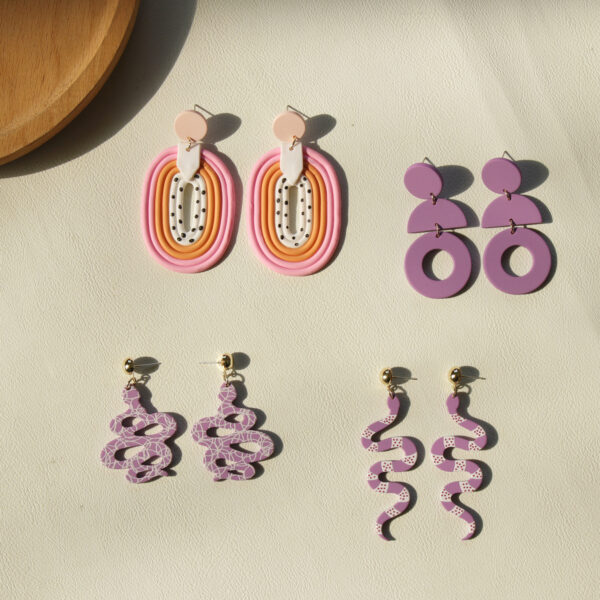 Women's Snake Print Acrylic Multicolor Earrings