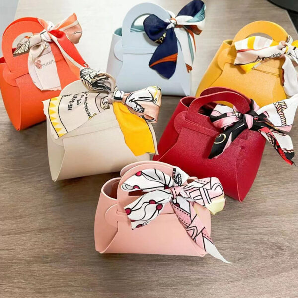 Modern Minimalist Leather Candy Box With Ribbon