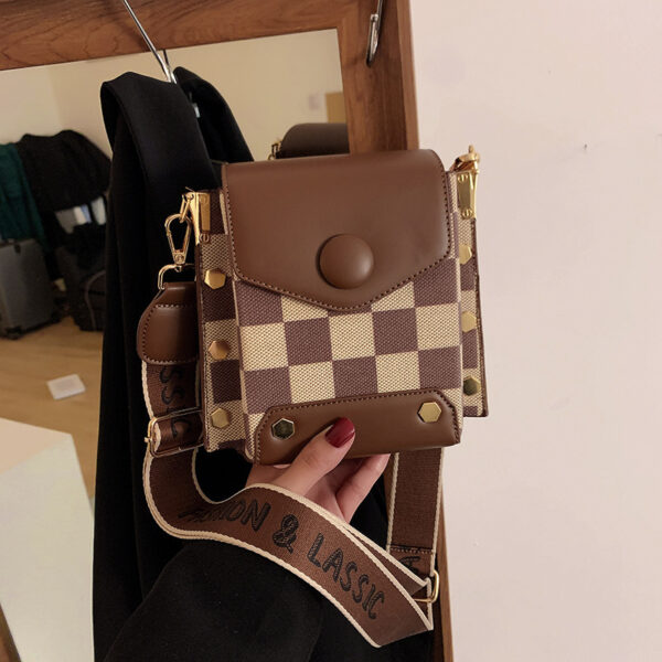 Contrasting Color Checkerboard Foreign Trade PU Trend Personality Chessboard Bag