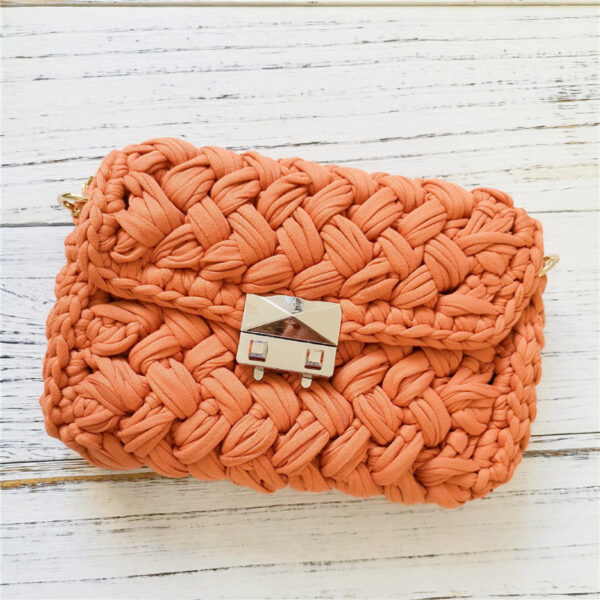 Handmade Crossbody Crochet Cloth Line Small Fragrance Knitting Bag