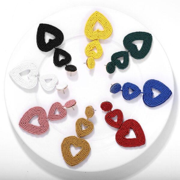 Woven heart-shaped niche earrings earrings