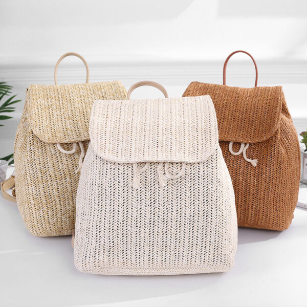 Summer Backpack Straw Braided Women's Bag