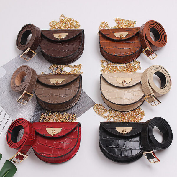 All-match Small Waist Bag Belt Fashion Chain One-shoulder Diagonal Bag