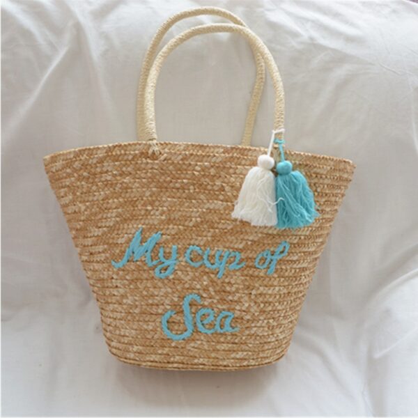 New Straw Woven Bag Summer Tassel Handbag Fashion Wild holiday Travel Large Capacity Female Bag