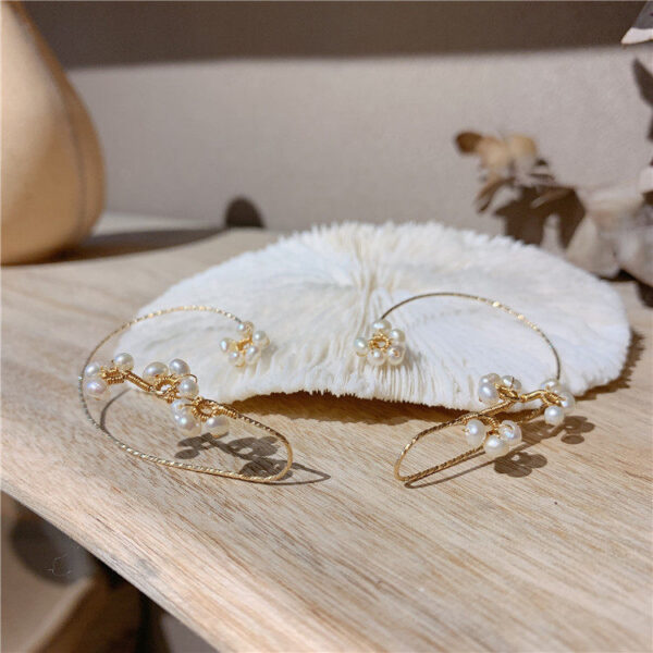 Can Wear Pearl  Wire Winding Adjustable Ear Clip Metal Earrings Women