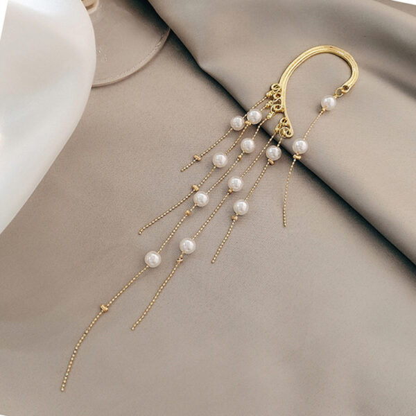 Temperament Goddess Pearl Tassel Ear Bone Clip Ear Hook