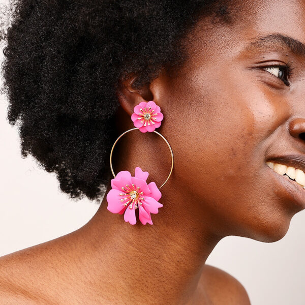 Flower Earrings Holiday Travel Ring Sweet Personality Trendy Lady Ear Ring