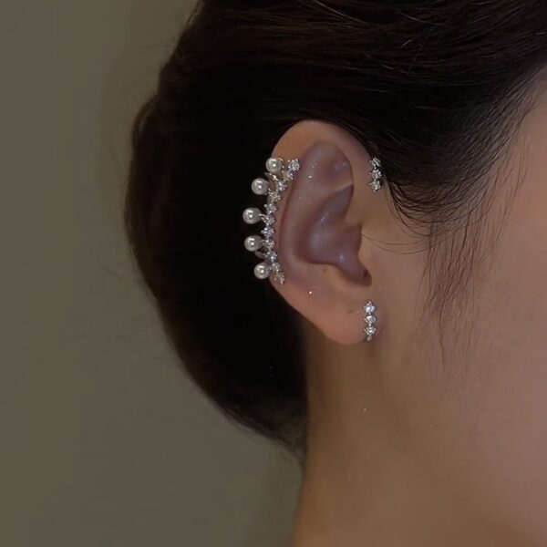 No Pierced Ear Can Be Worn Pearl Zircon Temperament Fashion Earrings