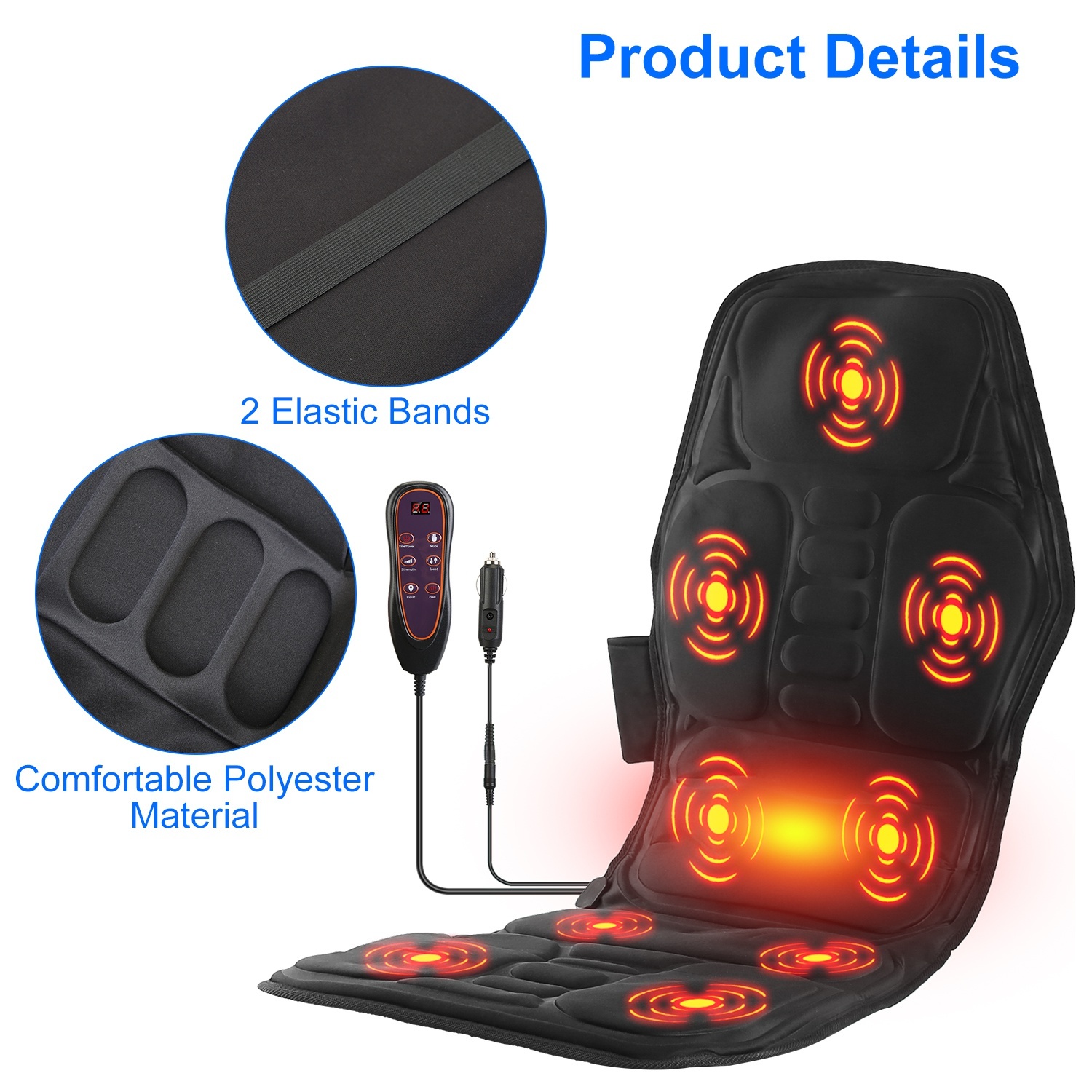 1Pc Full Body Massage Chair Pad With Heat Multifunctional Back Massager With Pinpoint Massage Vibration Timer For Home Office Car Use - Image 6
