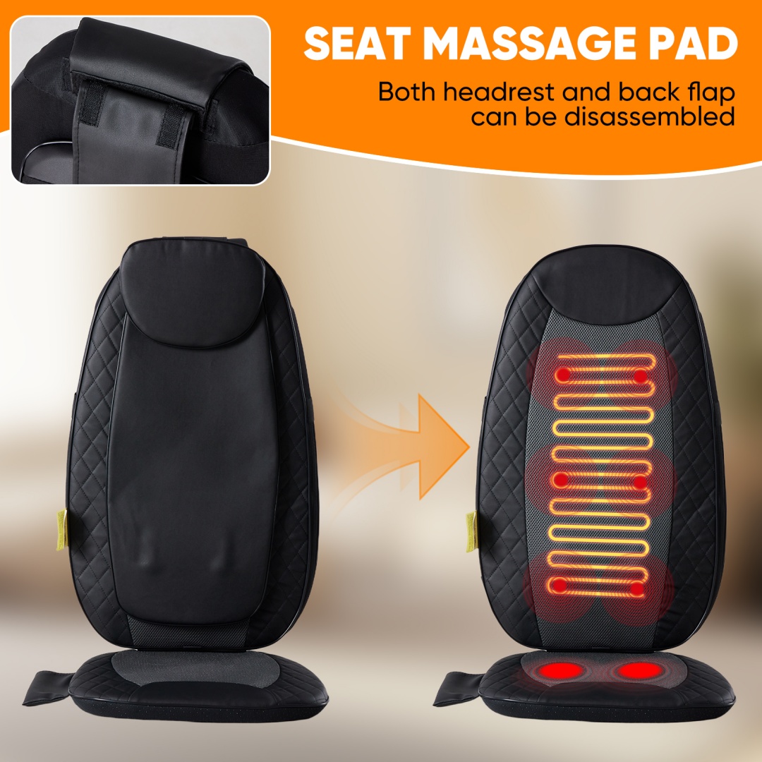 Back Massagers, Vibrating Heating Pad For Back, Massage Chair Pad For Pain Relief Deep Tissue - Image 3