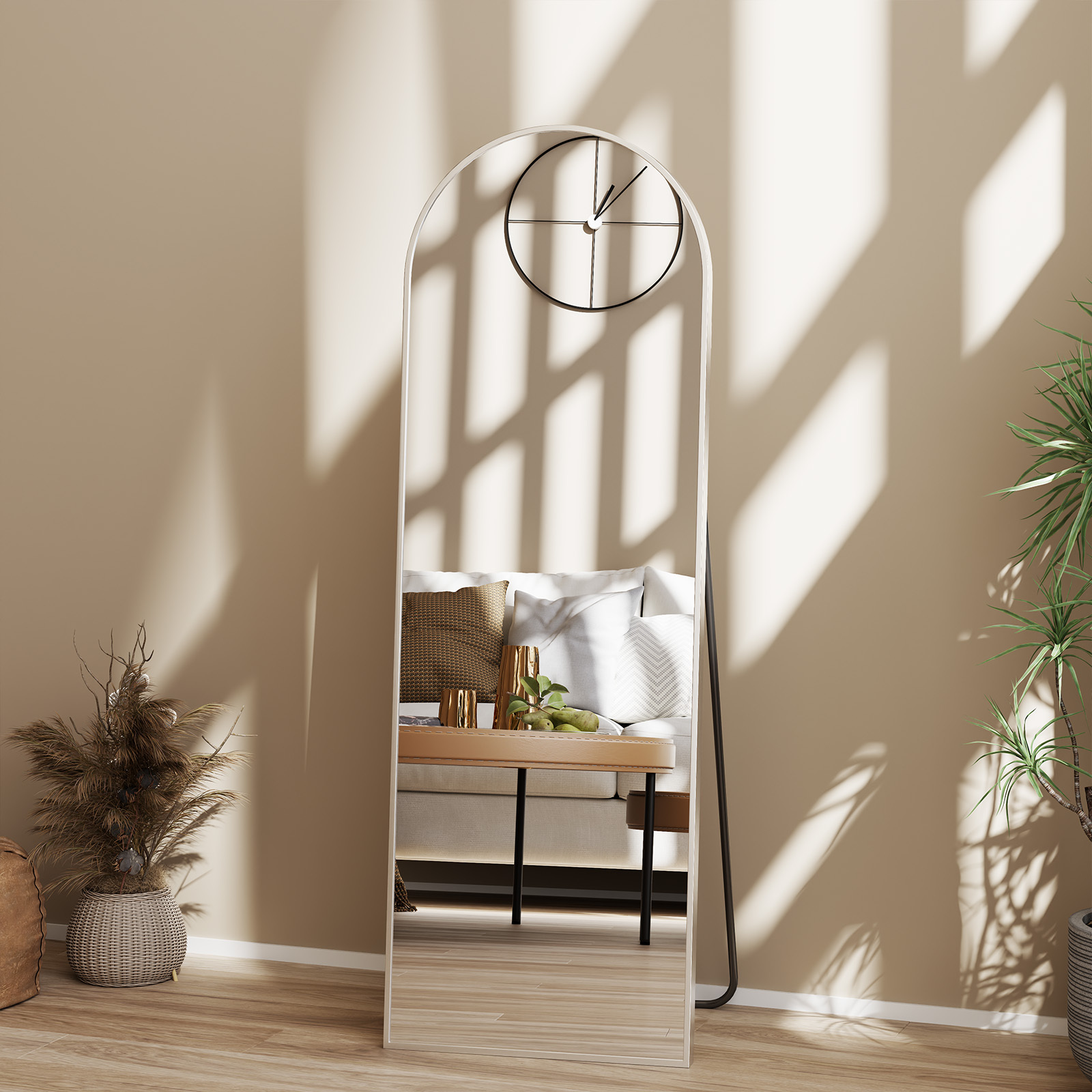 Arched Full Length Mirror, Full Body Standing Mirror, Hanging Or Leaning, For Home, Silver - Image 3